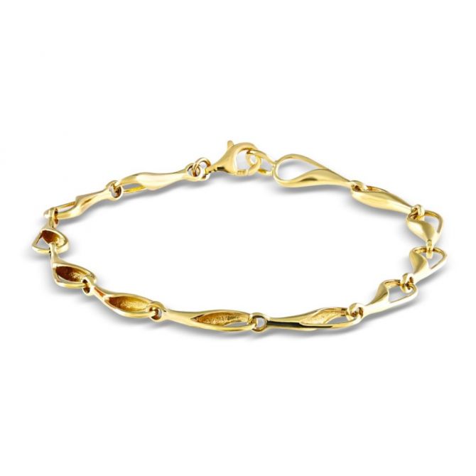 Yellow Gold Needle's Eye Link Bracelet