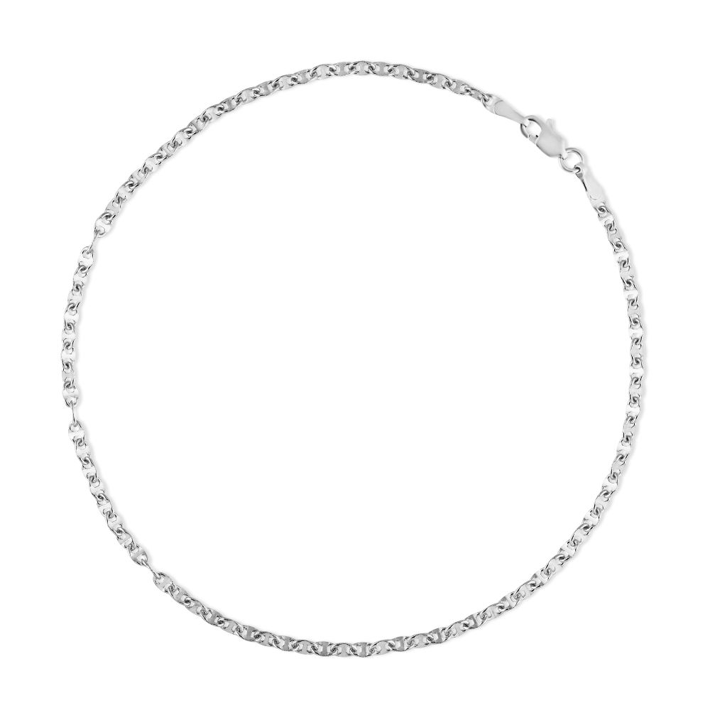 14K White Gold Ankle Bracelet, 10" Borsheims