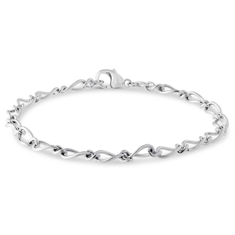 14K White Gold Figaro Link Bracelet, 7.25
