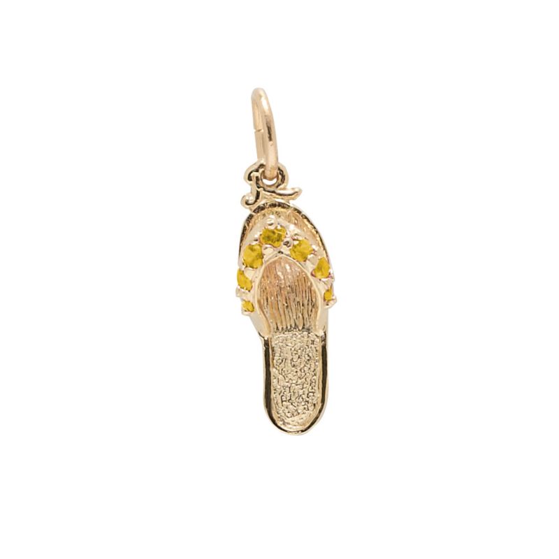 Rembrandt 14K Yellow Gold Yellow Stone Sandal Charm