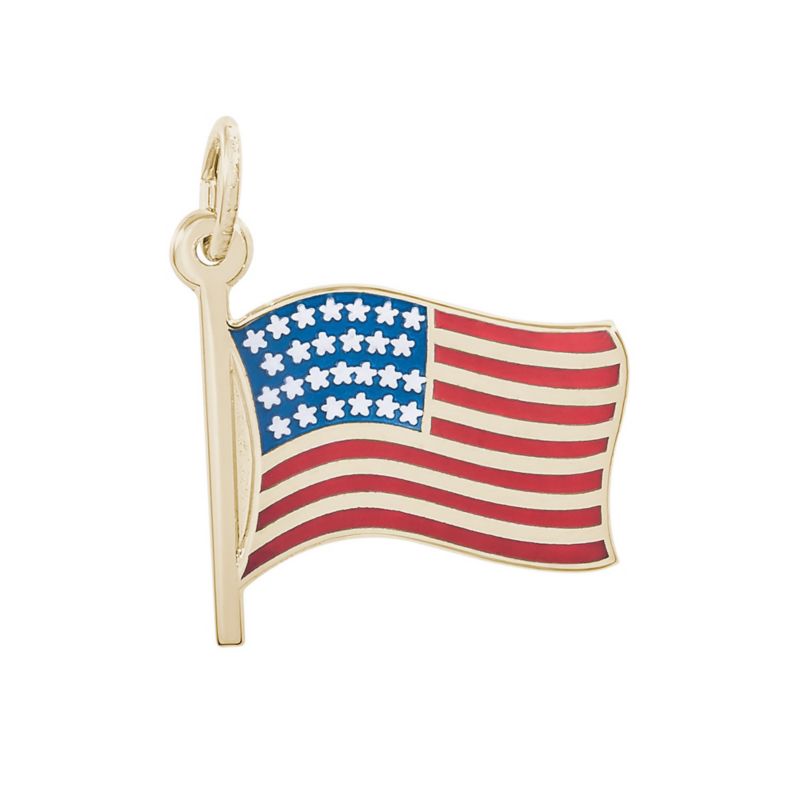 Rembrandt 14K Yellow Gold USA Flag Charm
