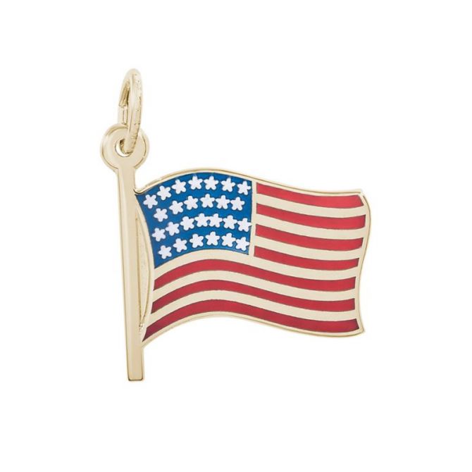 Rembrandt 14K Yellow Gold USA Flag Charm
