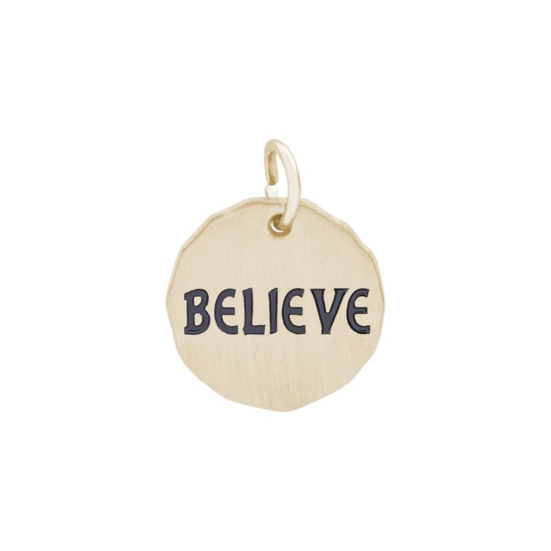 Rembrandt 14K Yellow Gold Believe Tag Charm
