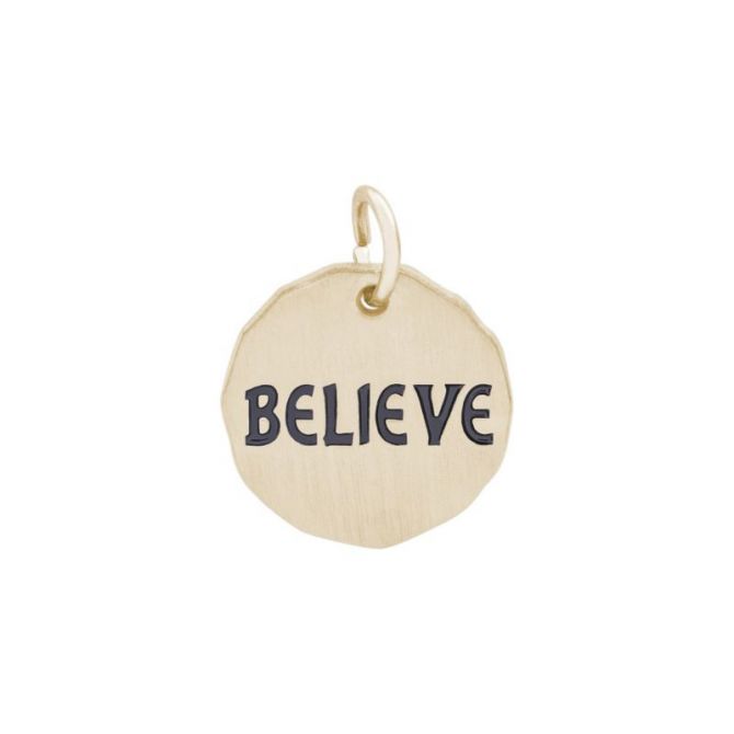 Rembrandt 14K Yellow Gold Believe Tag Charm