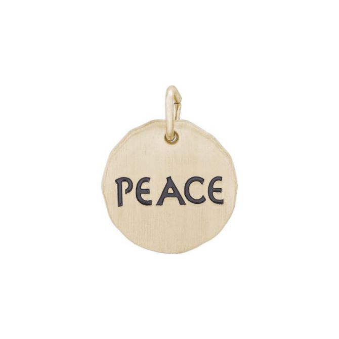 Rembrandt 14K Yellow Gold Peace Tag Charm