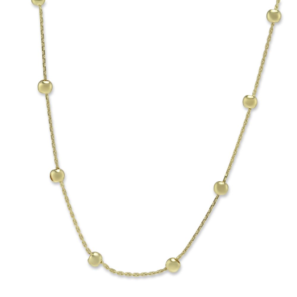 14K Yellow Gold Beaded Cable Chain, 18" Borsheims