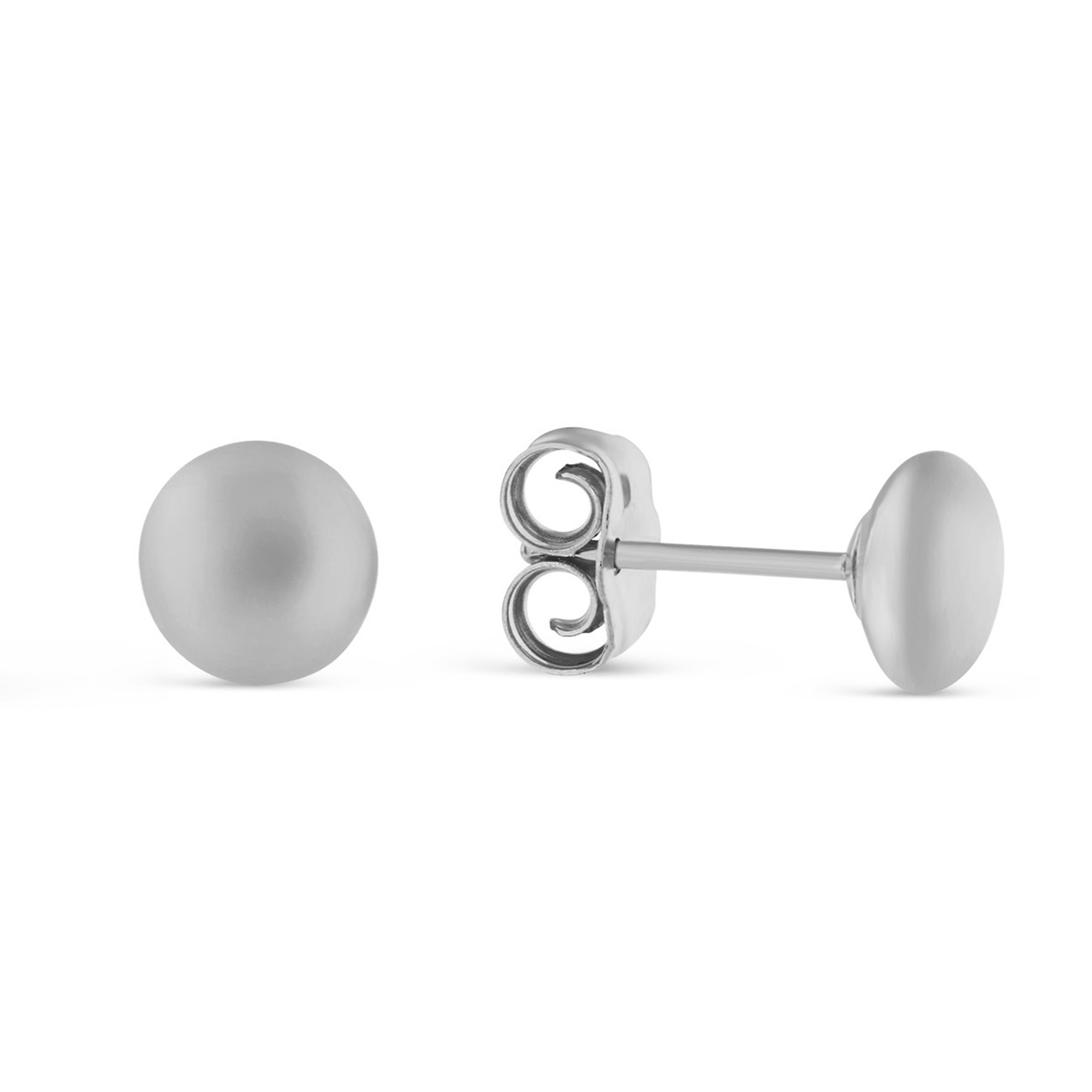 14K White Gold Flat Ball Stud Earrings, 5mm | Borsheims