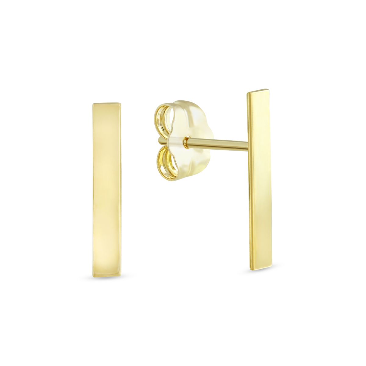 14K Yellow Gold Bar Earrings