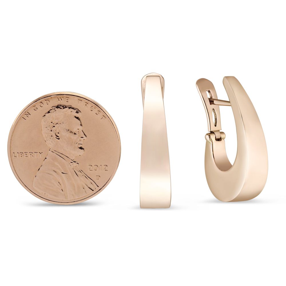 14K Rose Gold J Hoop Earrings