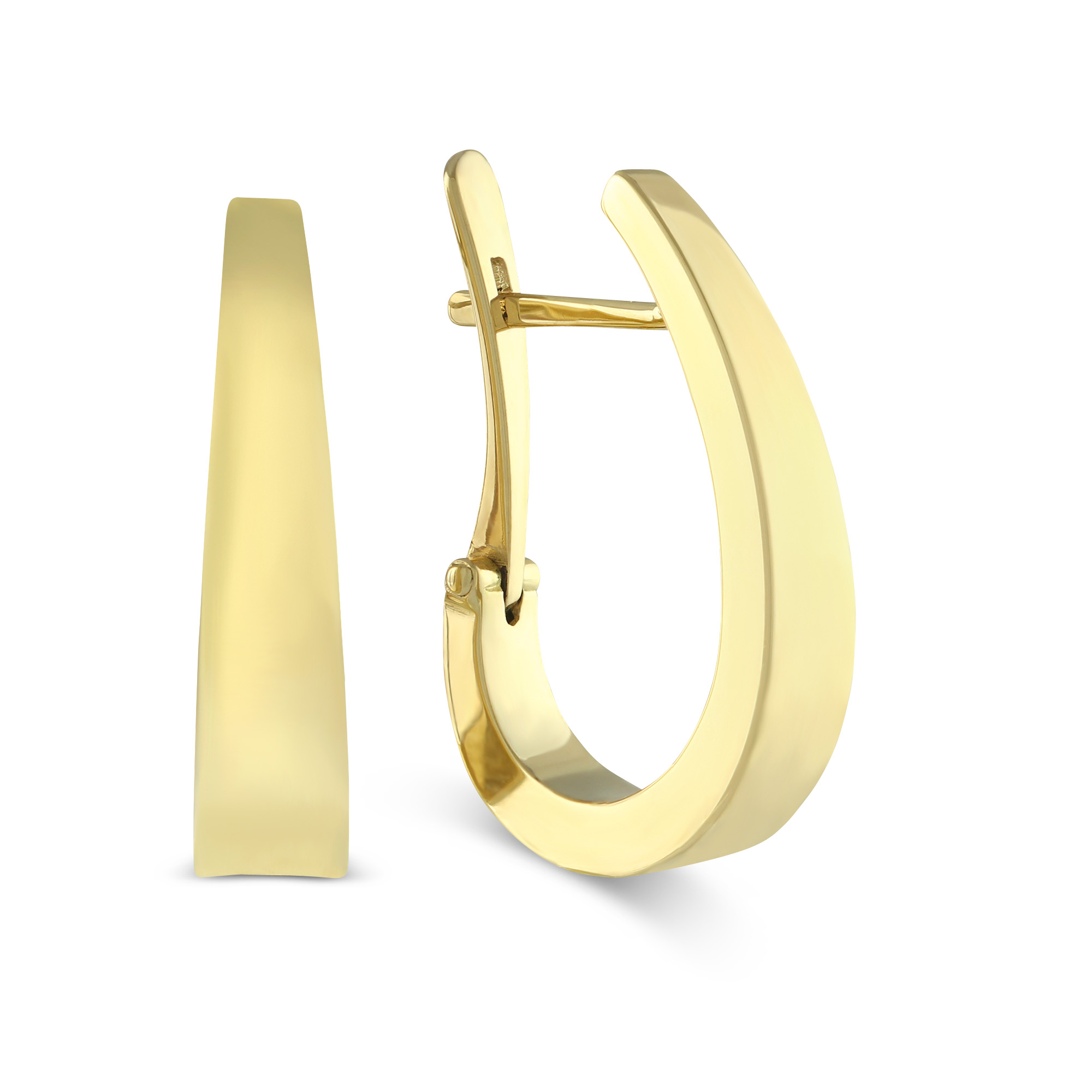 14kt yellow gold j hoop earrings