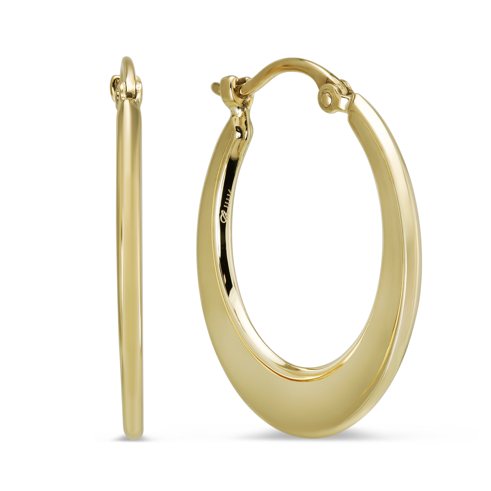 14K Yellow Gold Flat Hoop Earrings | Borsheims