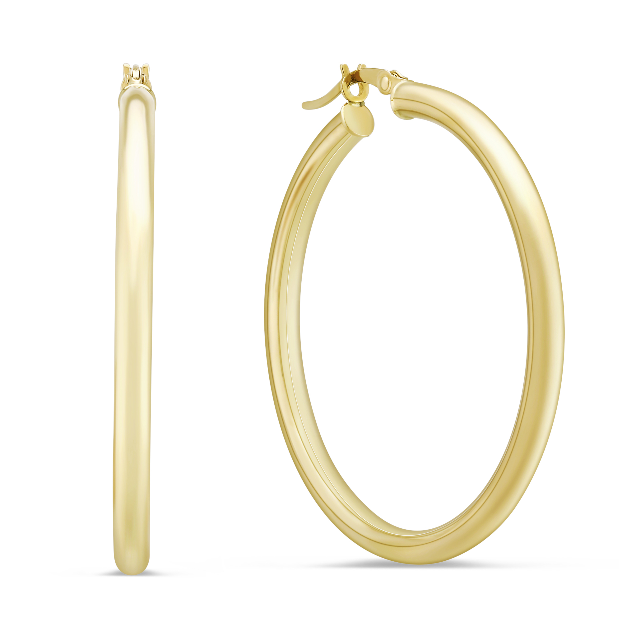 14K Yellow Gold Hoop Earrings, 40mm Borsheims