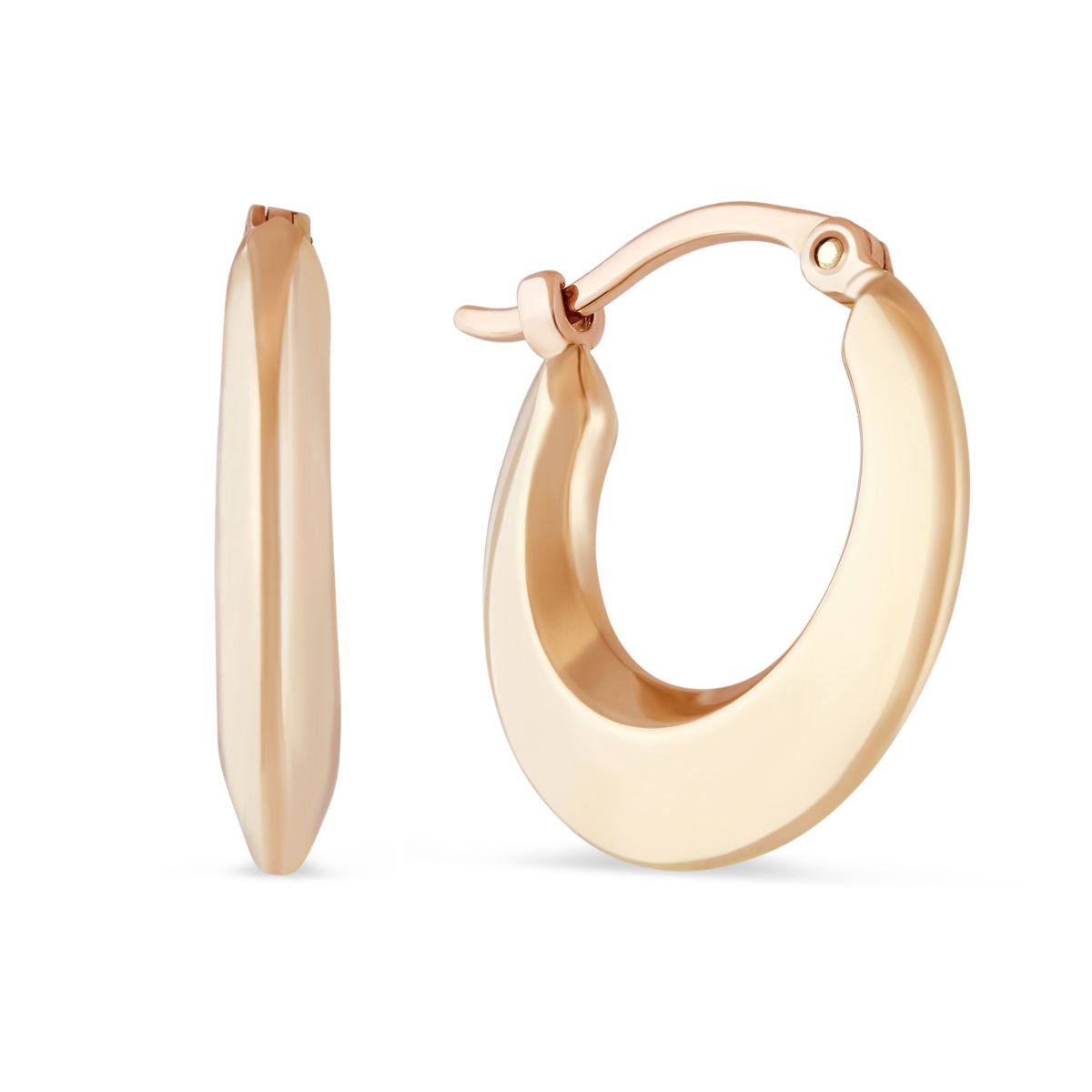 Rose Gold Tapered Small Hoop Earrings
