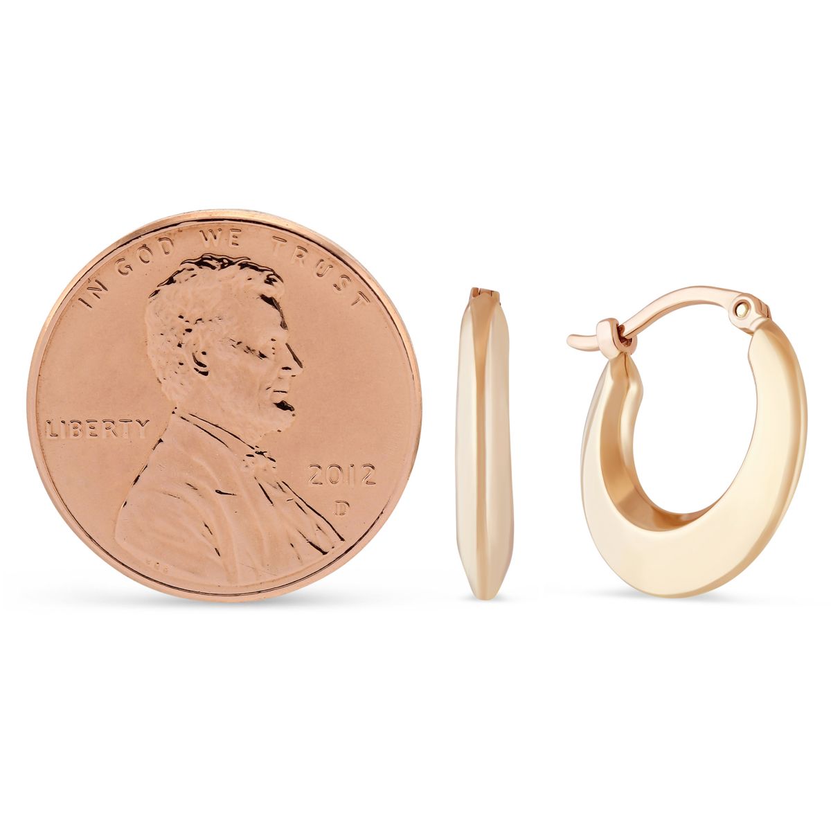 Rose Gold Tapered Small Hoop Earrings