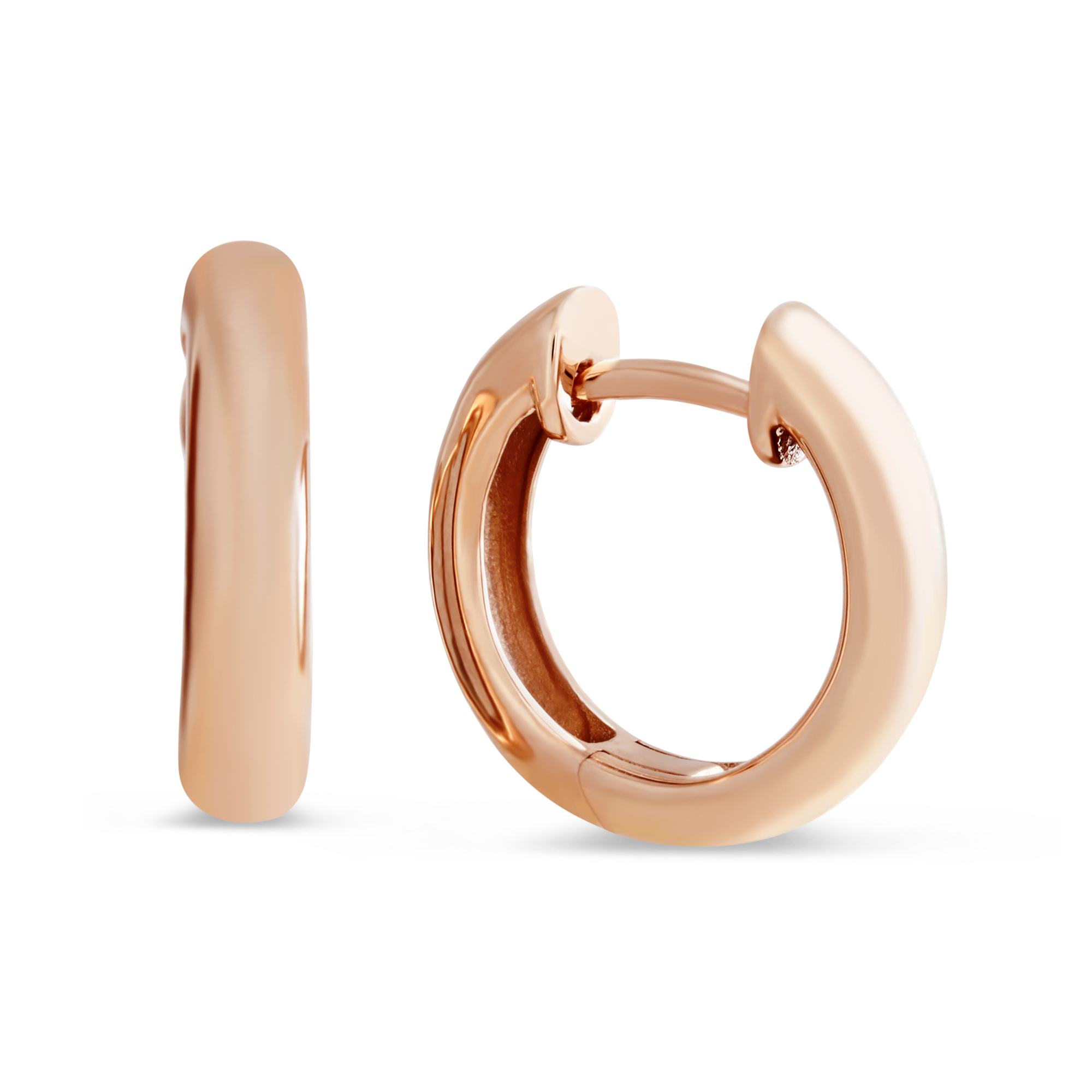 Rose Gold Hinged Huggie Hoop Earrings, 15 mm Borsheims
