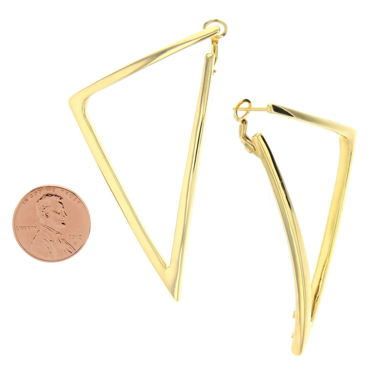 Roberto Coin 18K Yellow Gold Triangle Bold Gold Hoop Earrings
