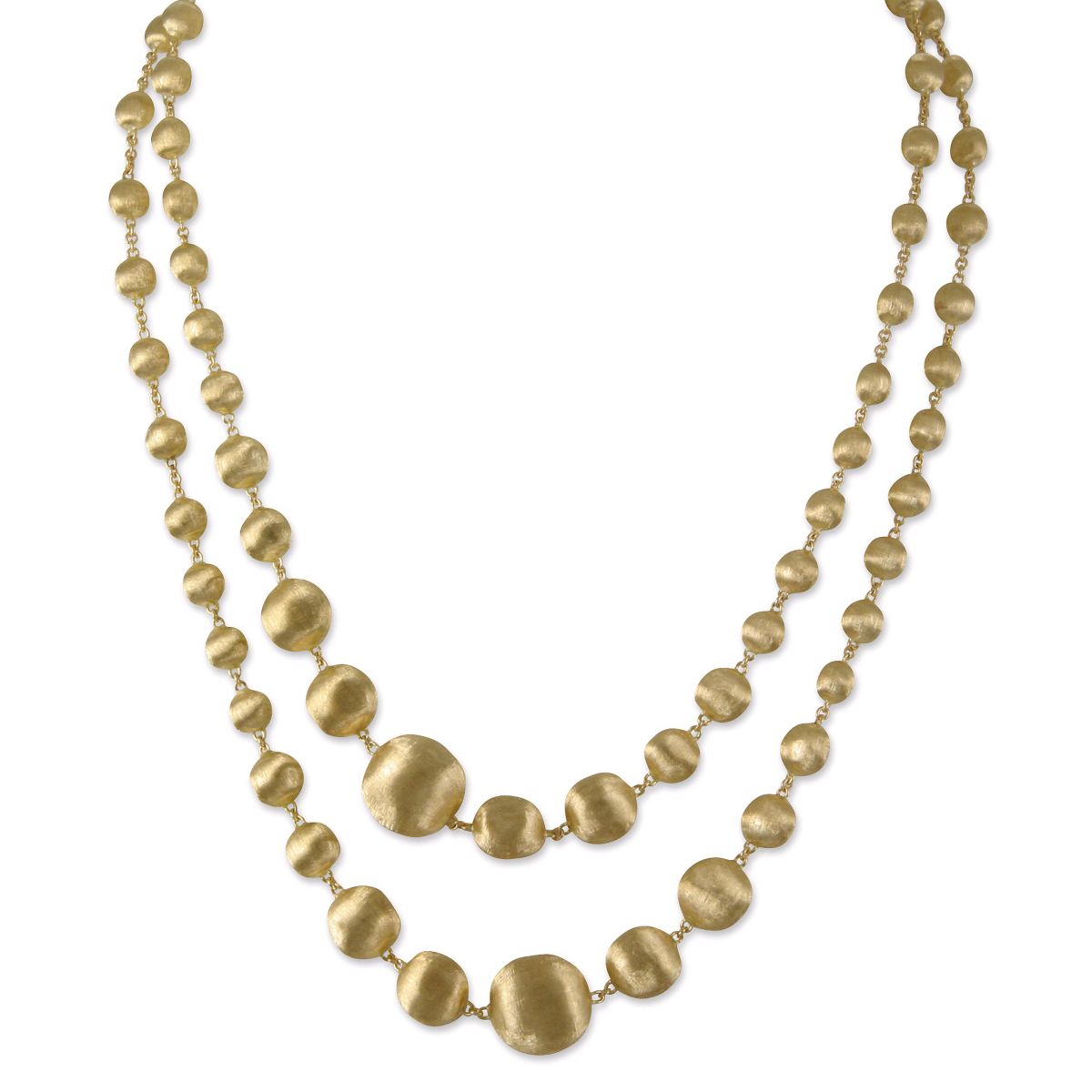 Marco Bicego Africa Yellow Gold Graduated Double Wave Necklace