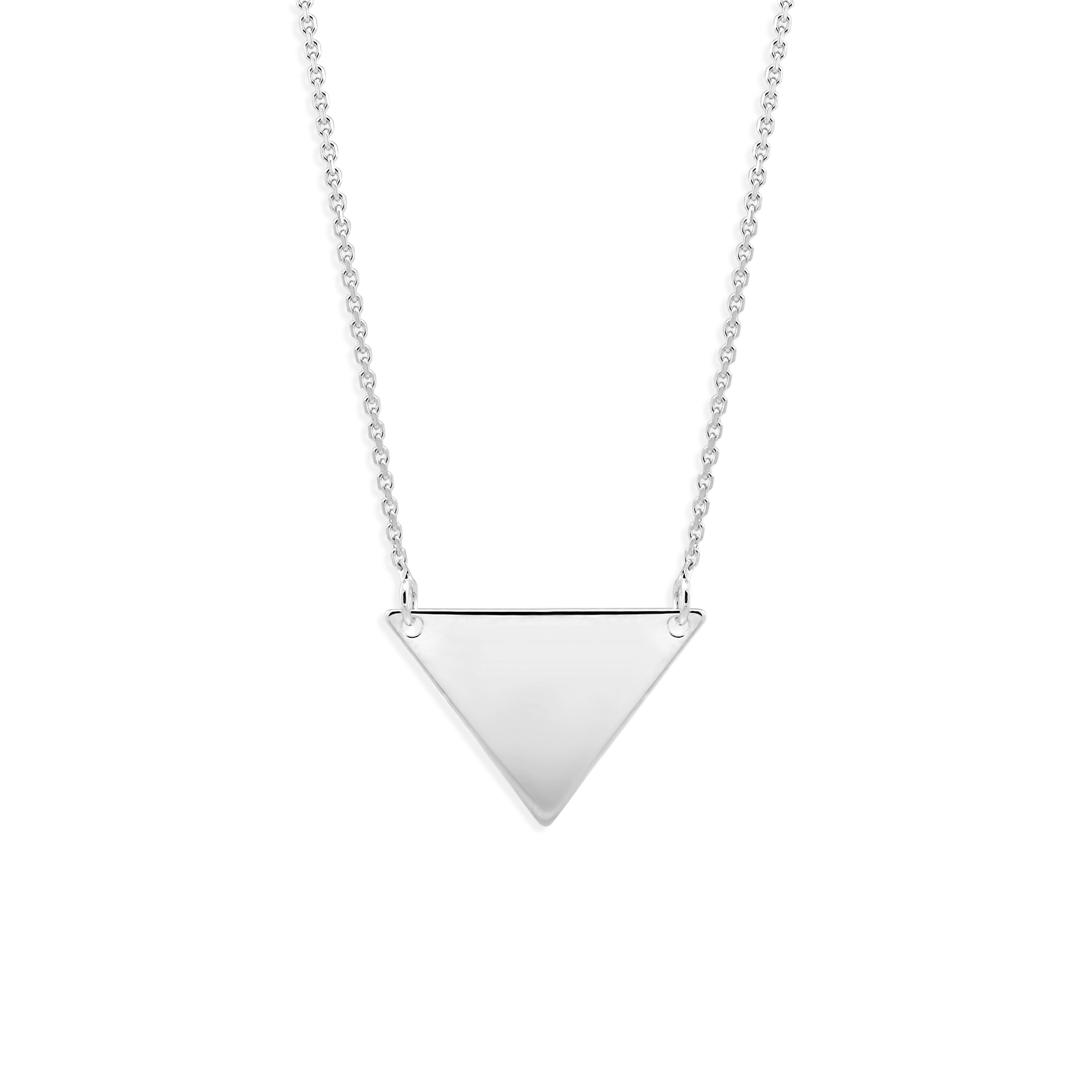 14K White Gold Triangle Necklace, 18" Borsheims