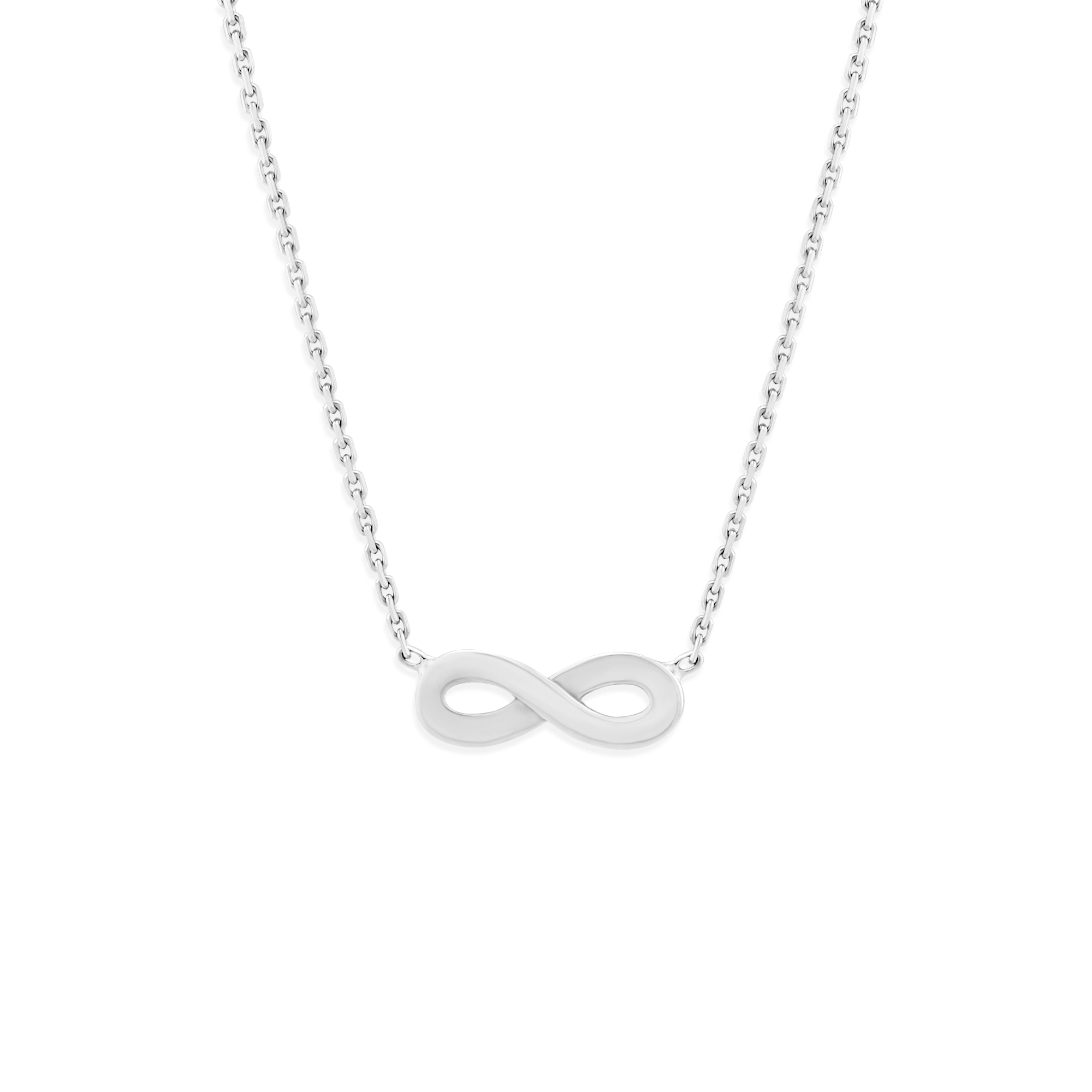 14K White Gold Infinity Necklace, 18" Borsheims