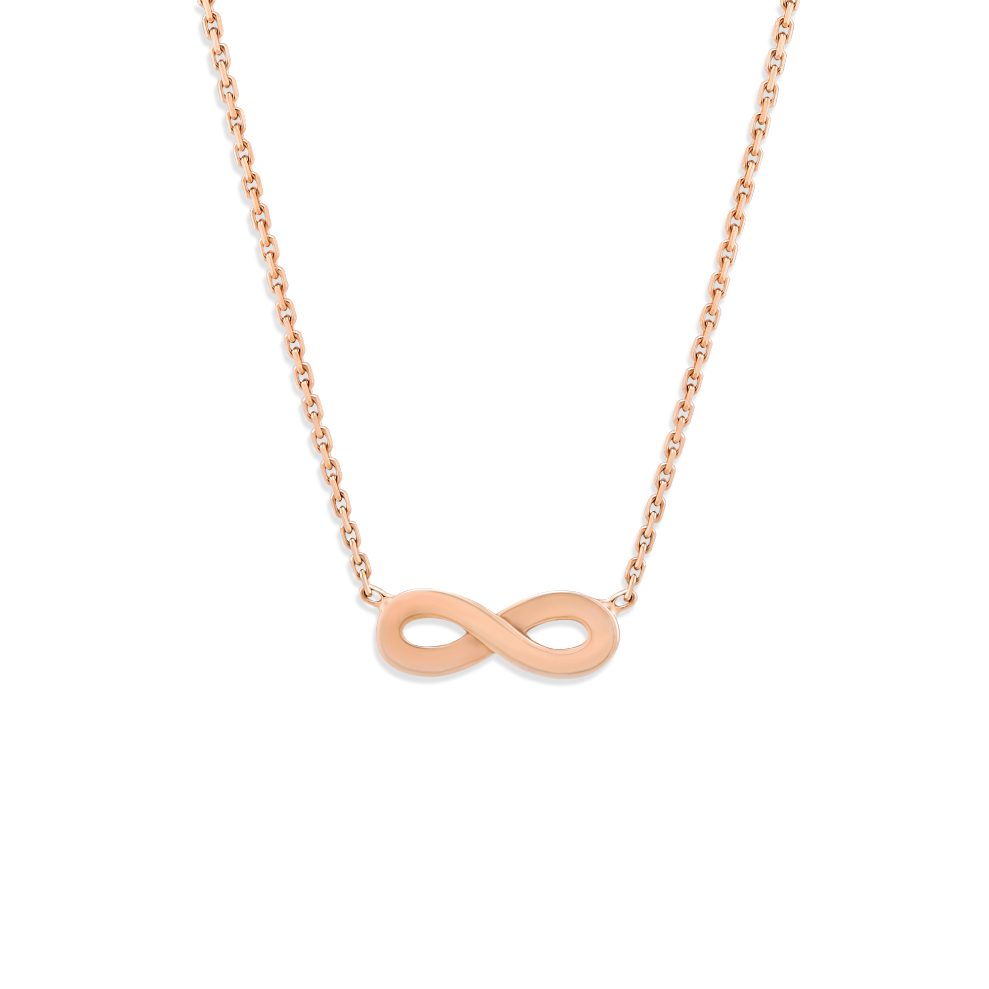 14K Rose Gold Infinity Necklace, 18
