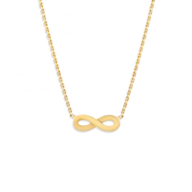 Yellow Gold Infinity Necklace, 18"