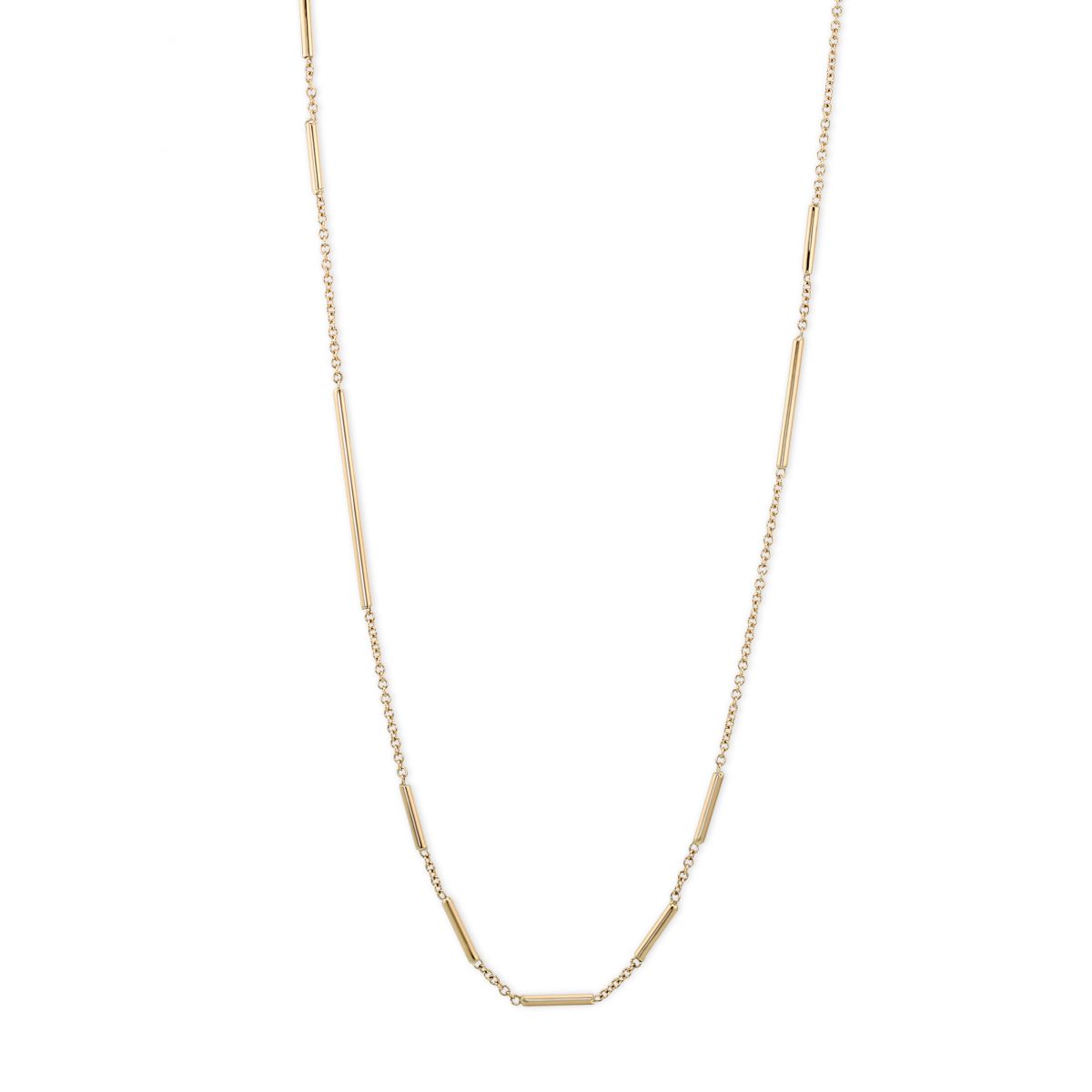 18K Rose Gold Tube Link Necklace, 35