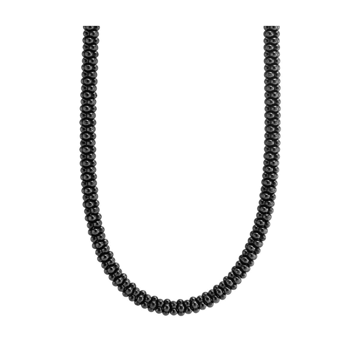 LAGOS Sterling Silver & Yellow Gold Accent Black Caviar Necklace, 16