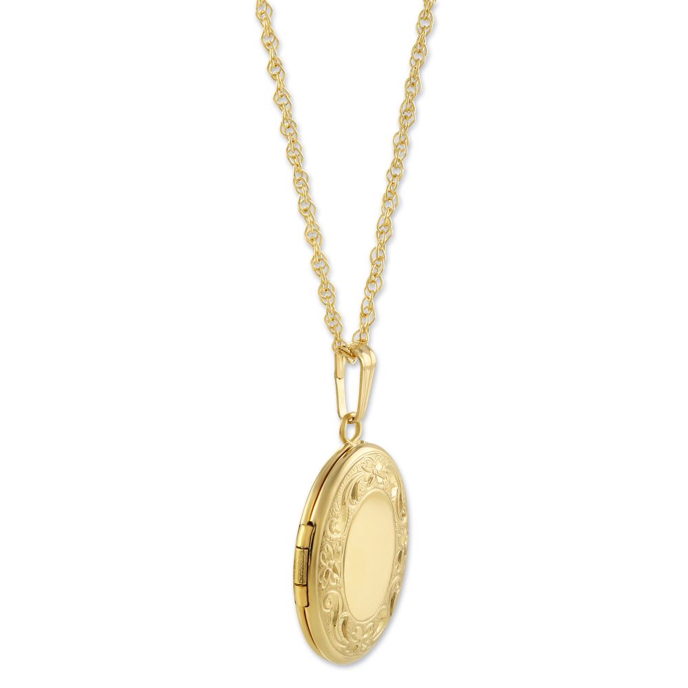 14K Yellow Gold Oval Locket, 18