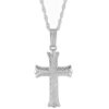 14K White Gold Cross Pendant, 18"