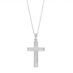 14K White Gold Cross Pendant