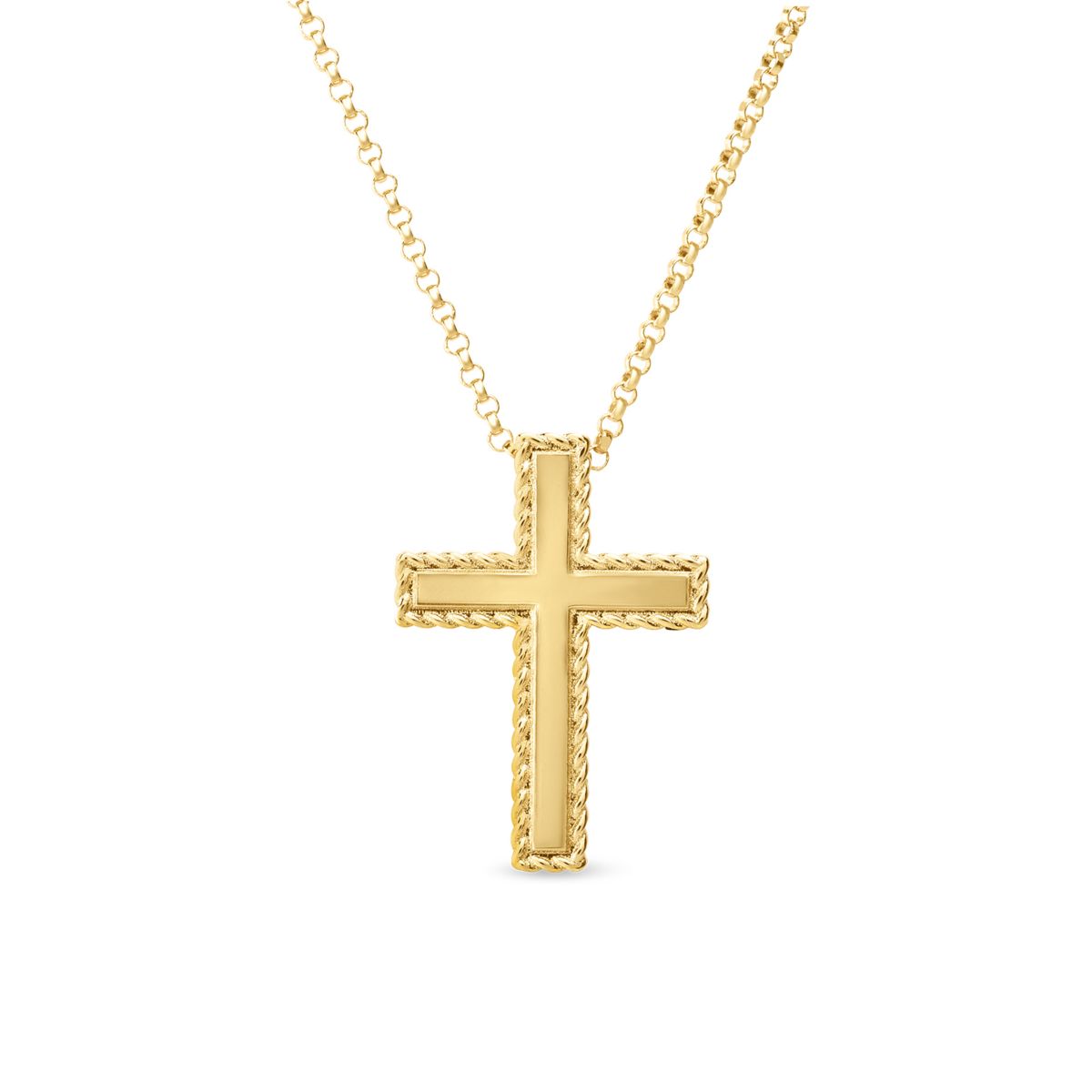 Roberto Coin Princess Yellow Gold Cross Necklace, 18