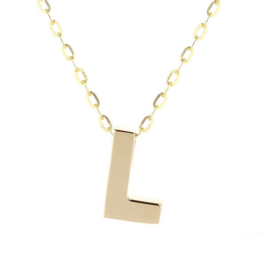 yellow gold initial necklace