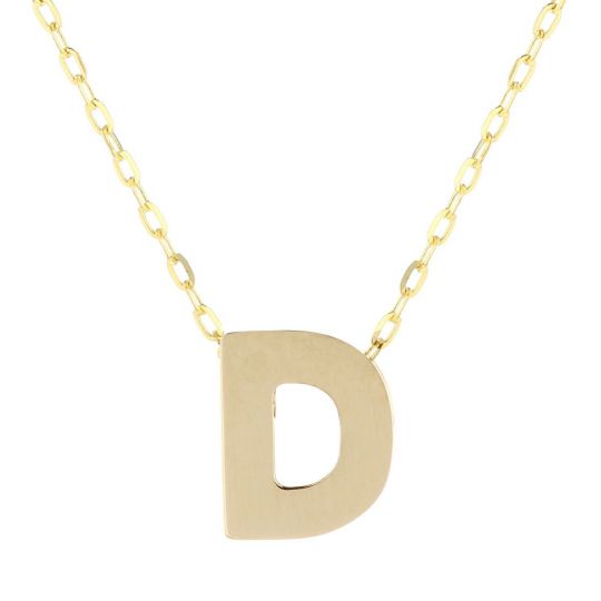 yellow gold initial necklace