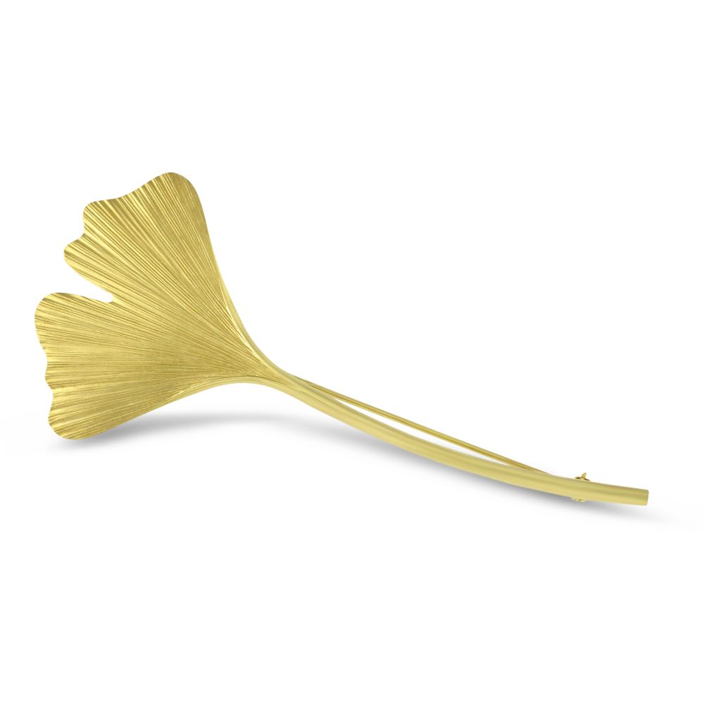 14K Yellow Gold Gingko Leaf Pin