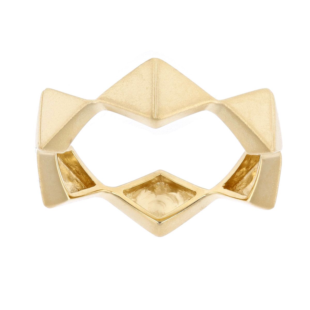 Doves 18K Yellow Gold Matte Triangle Ring