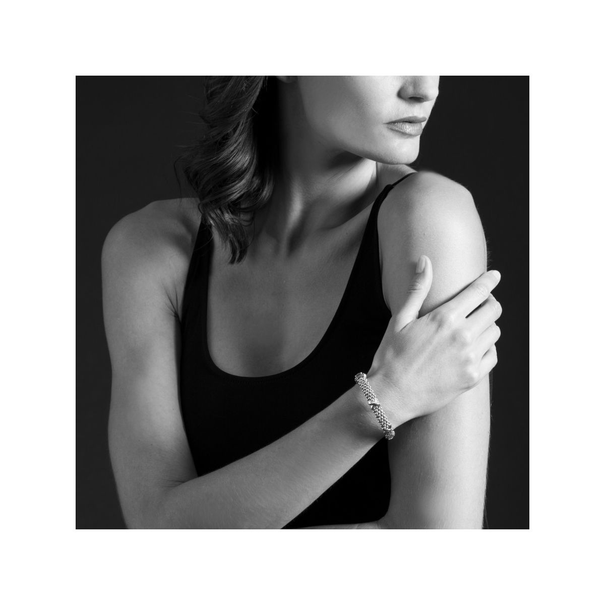 LAGOS Sterling Silver Signature Caviar Beaded X Bracelet, 7