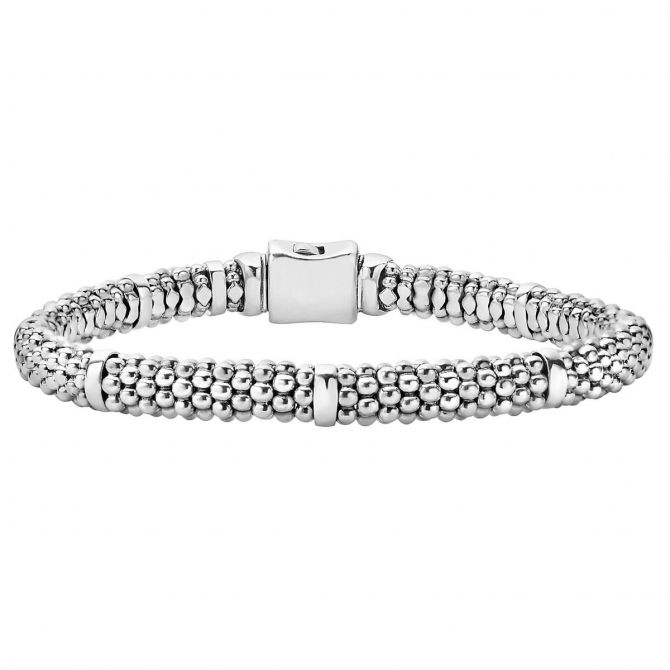 LAGOS Sterling Silver Signature Caviar Petite Beaded Bracelet, 7"