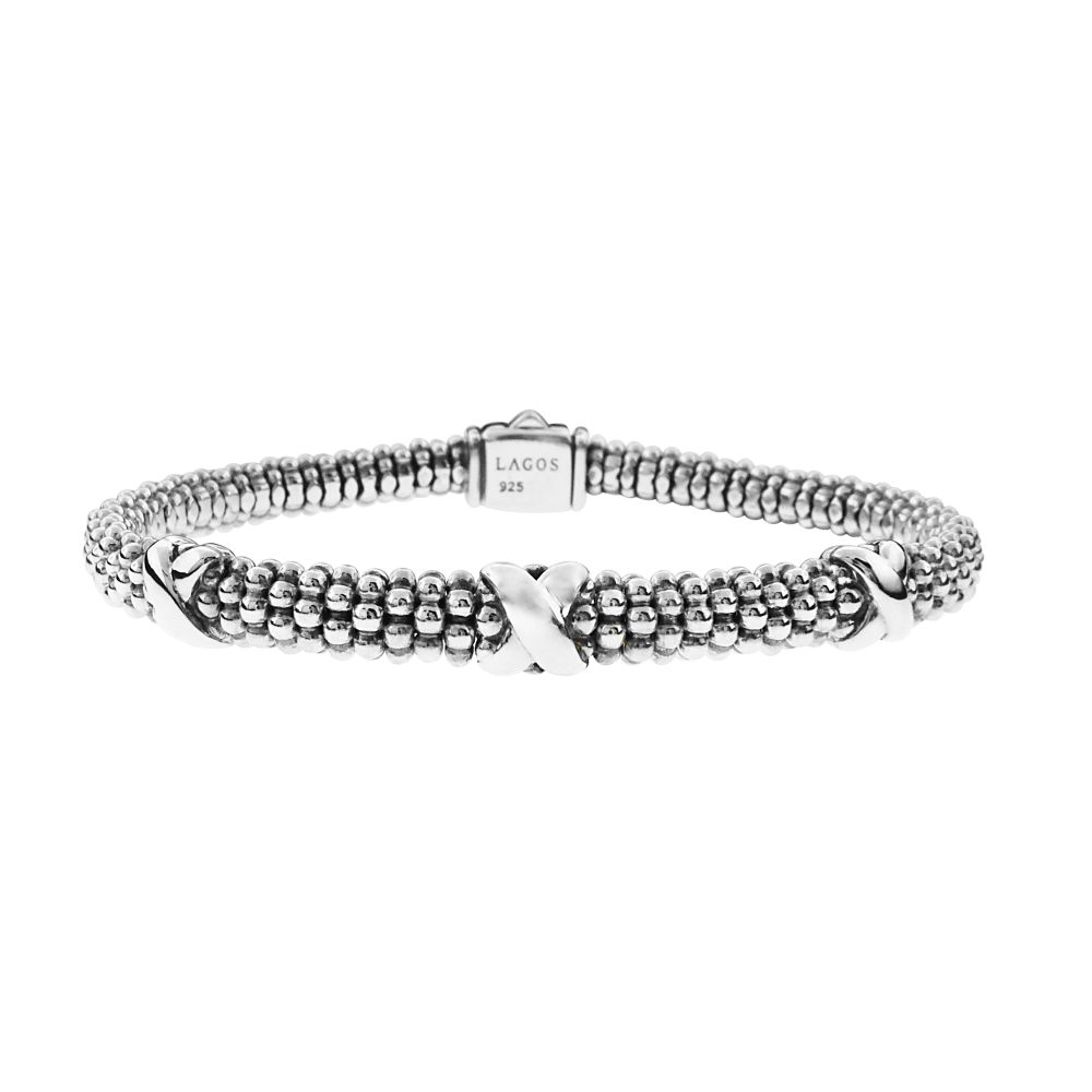 Signature Caviar Two-Tone Interlocking Diamond Caviar Bracel | Hingham  Jewelers | Hingham, MA