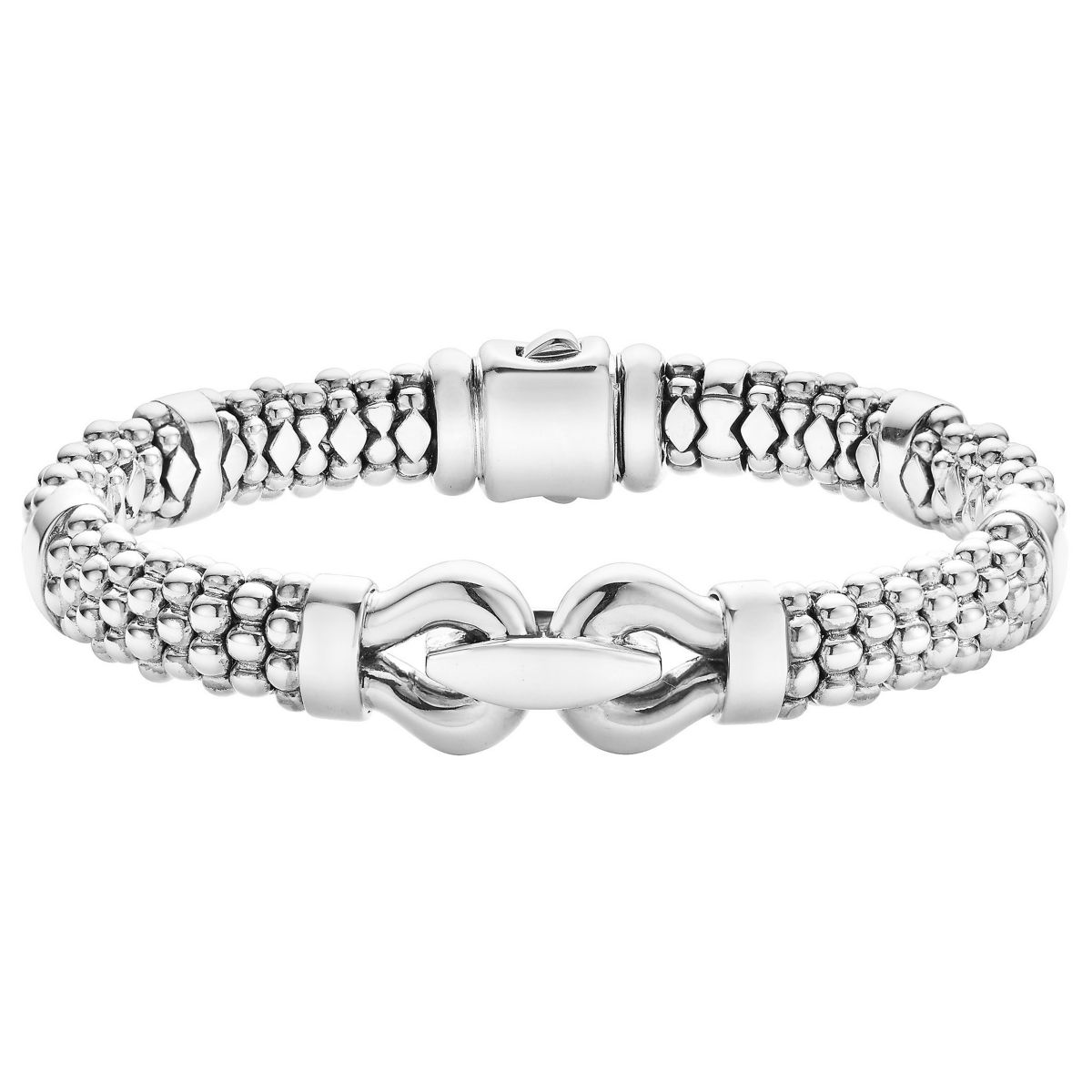 LAGOS Sterling Silver Derby Caviar Buckle Bracelet, 7