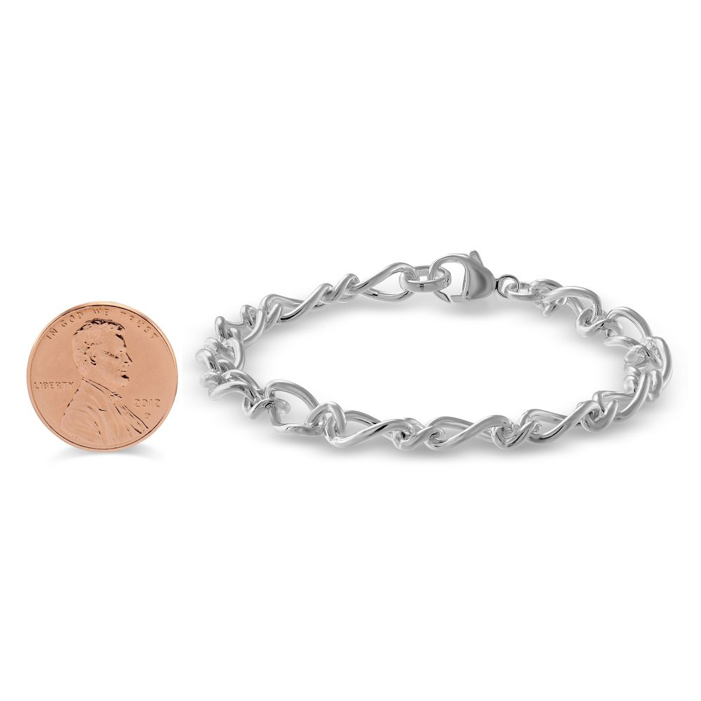 Sterling Silver Figaro Link Bracelet, 7