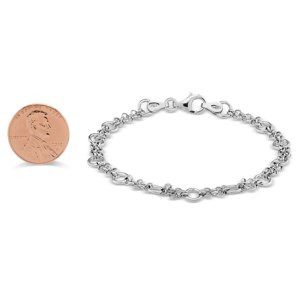 Sterling Silver Circles Bracelet, 7.25