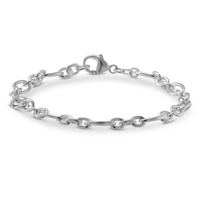 Sterling Silver Figaro Baroque Link Bracelet