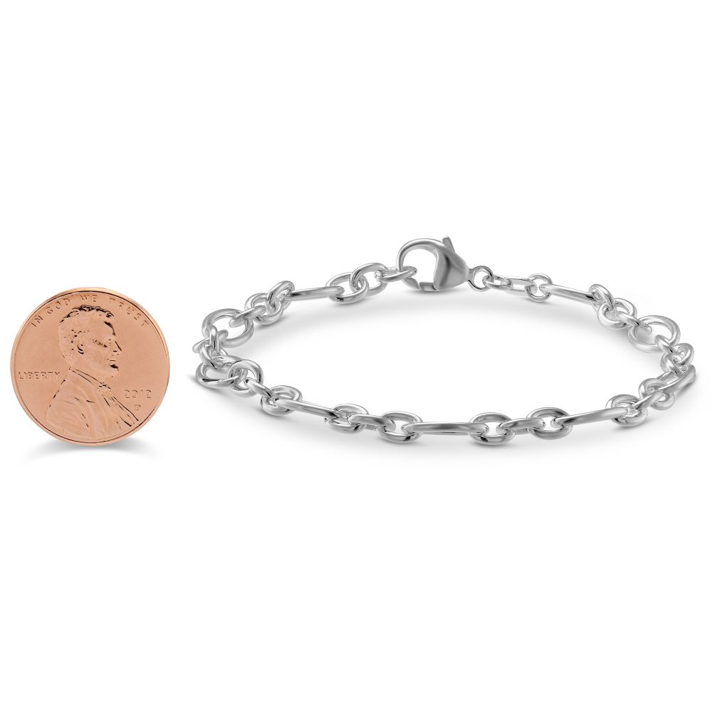 Sterling Silver Figaro Baroque Link Bracelet