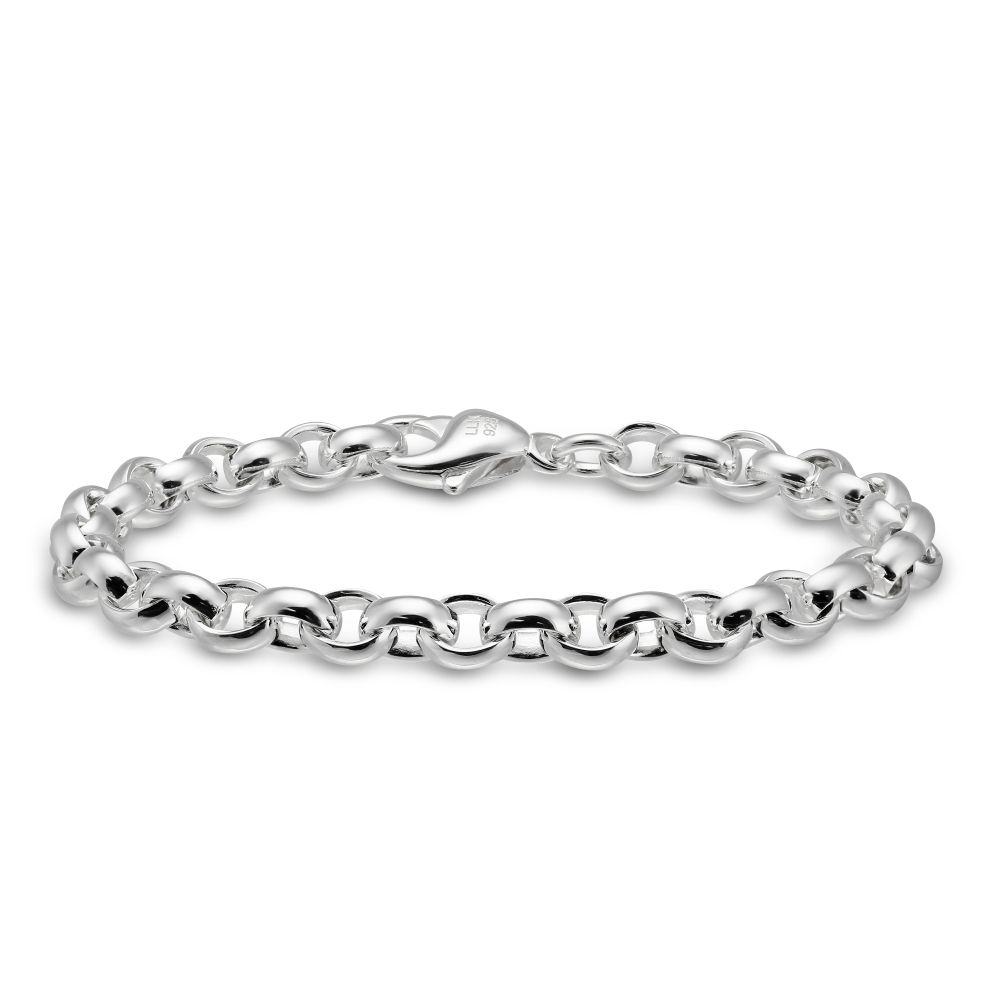 Sterling Silver Oval Cable Link Bracelet