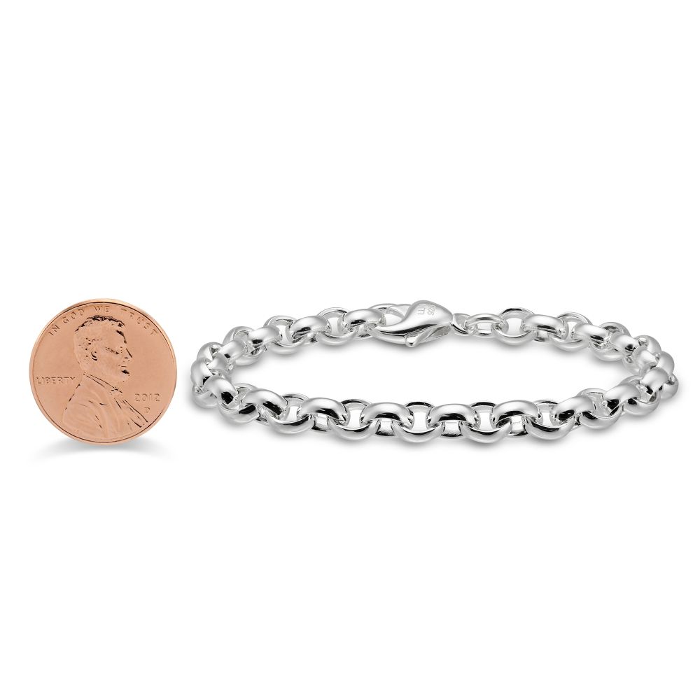Sterling Silver Oval Cable Link Bracelet