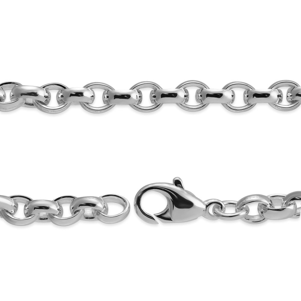Sterling Silver Oval Cable Link Bracelet