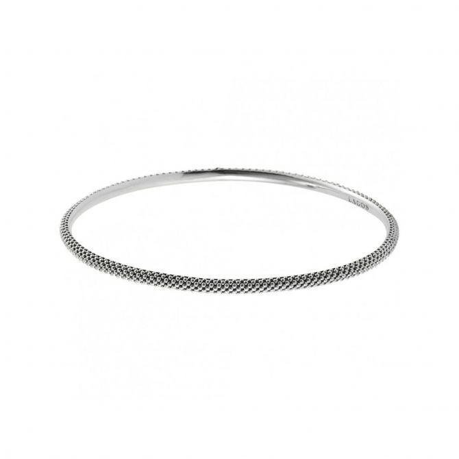 LAGOS Sterling Silver Caviar Medium Bangle Bracelet