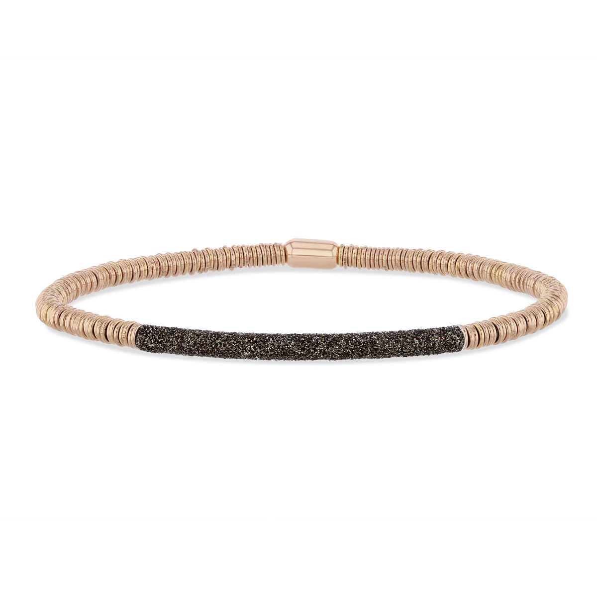Pesavento Polvere di Sogni Rose Tone and Silver Twirl Bracelet with Brown Dust Accent Bar