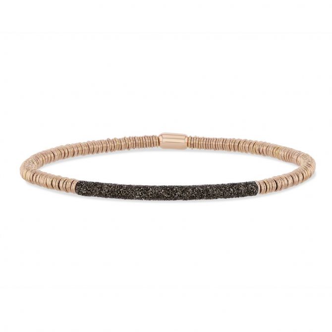 Pesavento Polvere di Sogni Rose Tone and Silver Twirl Bracelet with Brown Dust Accent Bar