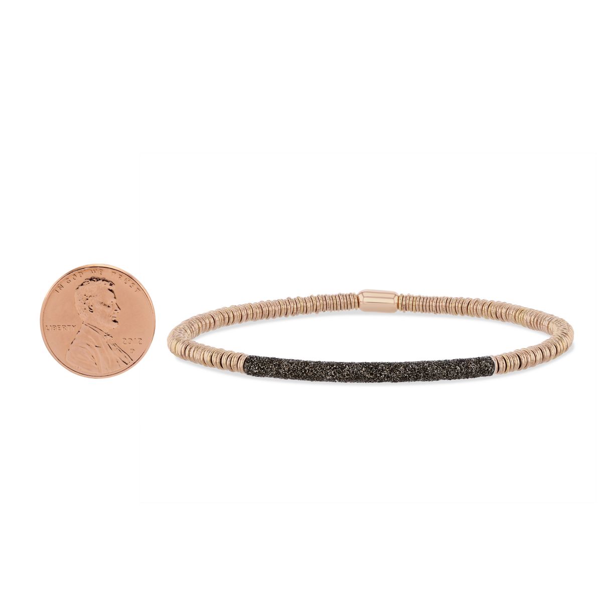 Pesavento Polvere di Sogni Rose Tone and Silver Twirl Bracelet with Brown Dust Accent Bar